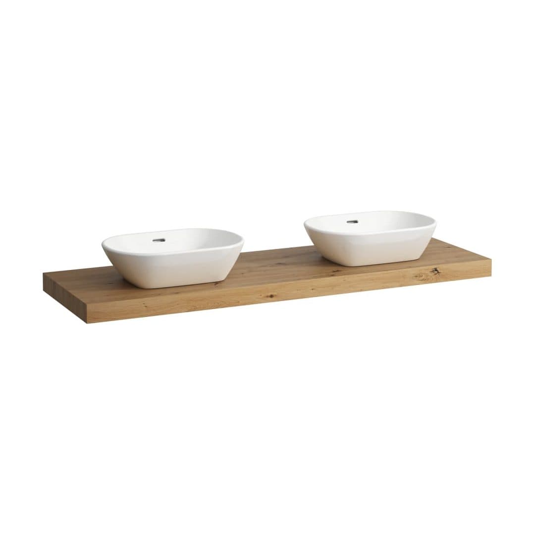 Laufen LANI – Πάγκος Νιπτήρα – 1570 mm, ανοίγματα αριστερά & δεξιά, πάχος 65 mm – Wild oak (H4046941122671)