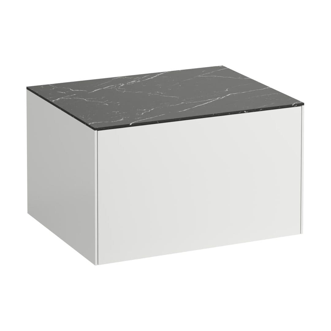 Laufen SONAR – Ντουλάπι Μπάνιου – 575 mm, 1 συρτάρι, χωρίς άνοιγμα – White Matt & Nero Marquina (H4054000341431)