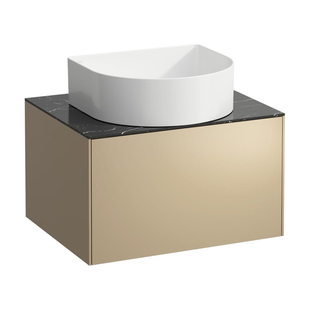 Laufen SONAR – Έπιπλο Νιπτήρα – 575 mm, 1 συρτάρι, κεντρικό άνοιγμα, για νιπτήρα H812340 – Gold & Nero Marquina (H4054010341401)