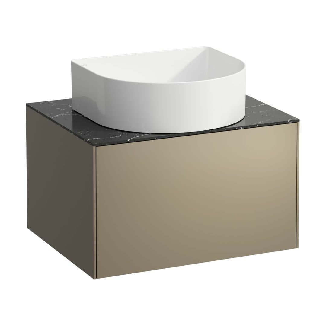 Laufen SONAR – Έπιπλο Νιπτήρα – 575 mm, 1 συρτάρι, κεντρικό άνοιγμα, για νιπτήρα H812340 – Titanium & Nero Marquina (H4054010341421)