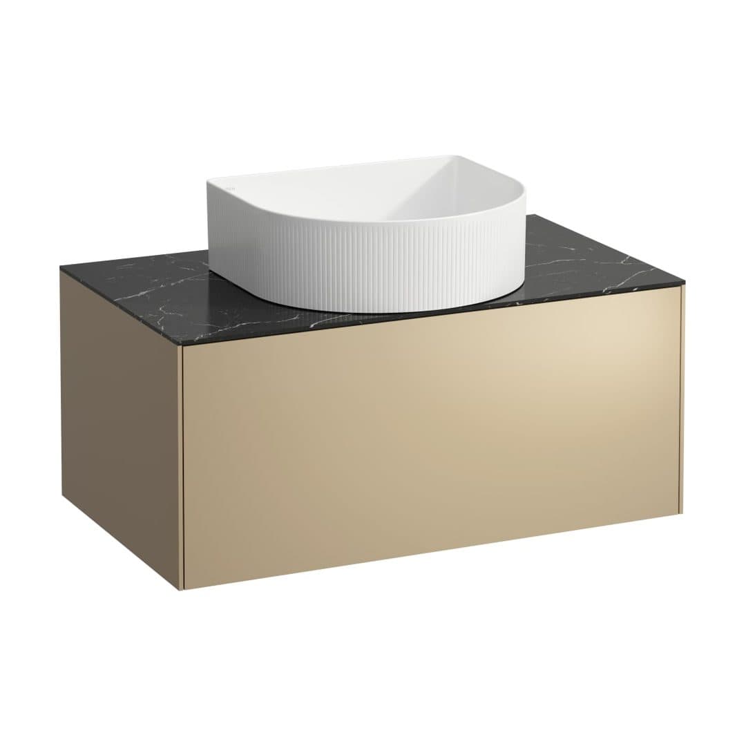 Laufen SONAR – Έπιπλο Νιπτήρα – 775 mm, 1 συρτάρι, κεντρικό άνοιγμα, για νιπτήρα H812340 – Gold & Nero Marquina (H4054110341401)