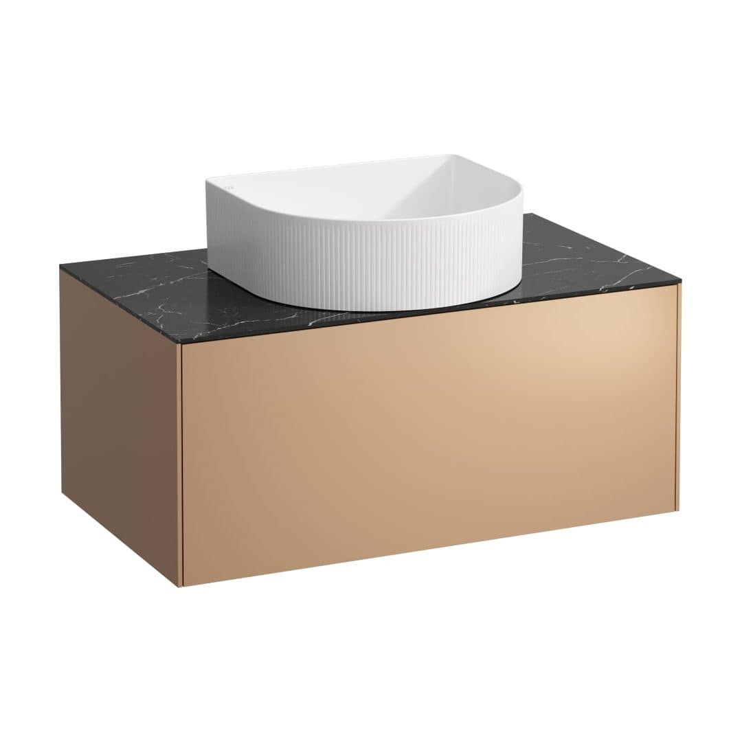 Laufen SONAR – Έπιπλο Νιπτήρα – 775 mm, 1 συρτάρι, κεντρικό άνοιγμα, για νιπτήρα H812340 – Copper & Nero Marquina (H4054110341411)