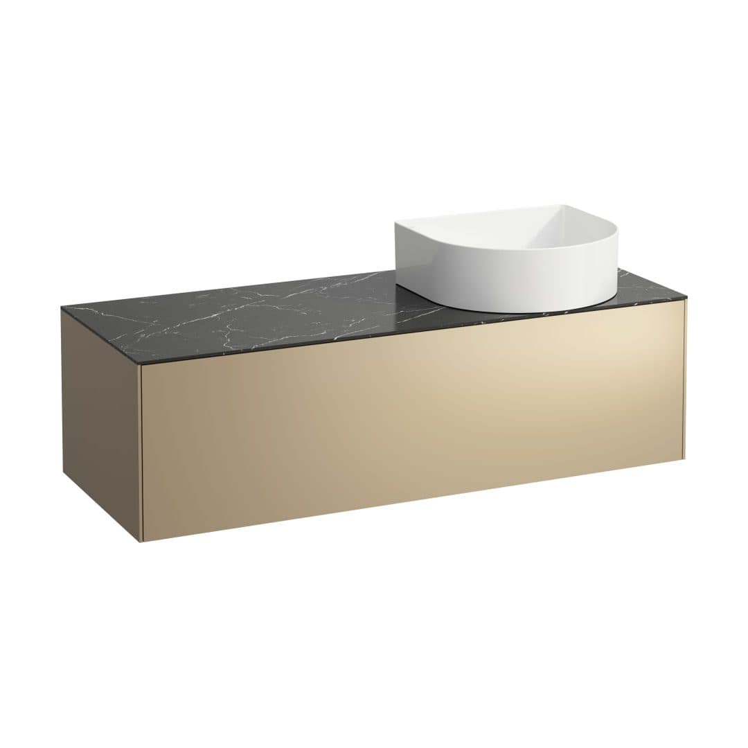 Laufen SONAR – Έπιπλο Νιπτήρα – 1175 mm, 1 συρτάρι, άνοιγμα δεξιά – Gold & Nero Marquina (H4054230341401)