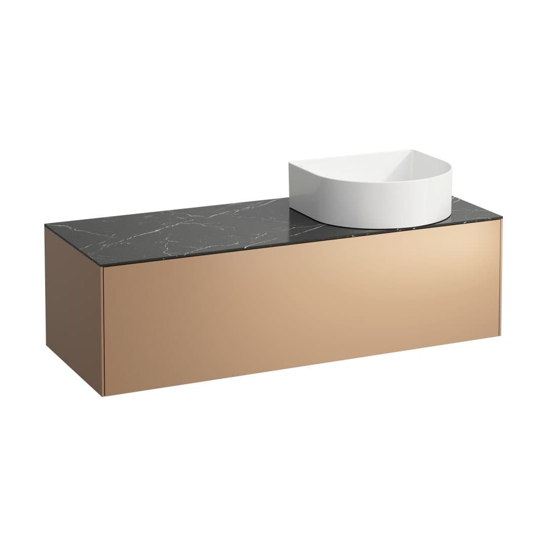 Laufen SONAR – Έπιπλο Νιπτήρα – 1175 mm, 1 συρτάρι, άνοιγμα δεξιά, για νιπτήρα H812340 – Copper & Nero Marquina (H4054230341411)