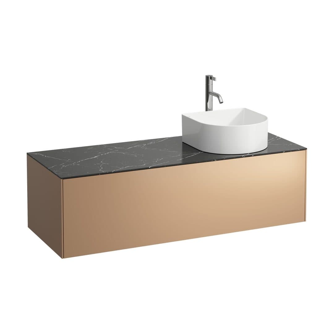Laufen SONAR – Έπιπλο Νιπτήρα – 1175 mm, 1 συρτάρι, άνοιγμα δεξιά, με οπή μπαταρίας – Copper & Nero Marquina (H4054270341411)