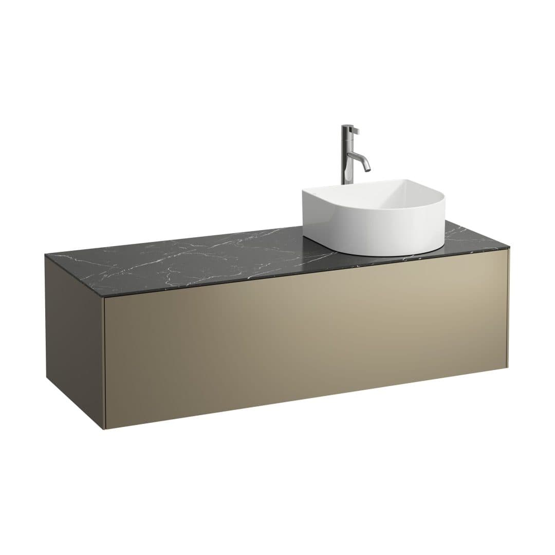 Laufen SONAR – Έπιπλο Νιπτήρα – 1175 mm, 1 συρτάρι, άνοιγμα δεξιά, με οπή μπαταρίας – Titanium & Nero Marquina (H4054270341421)