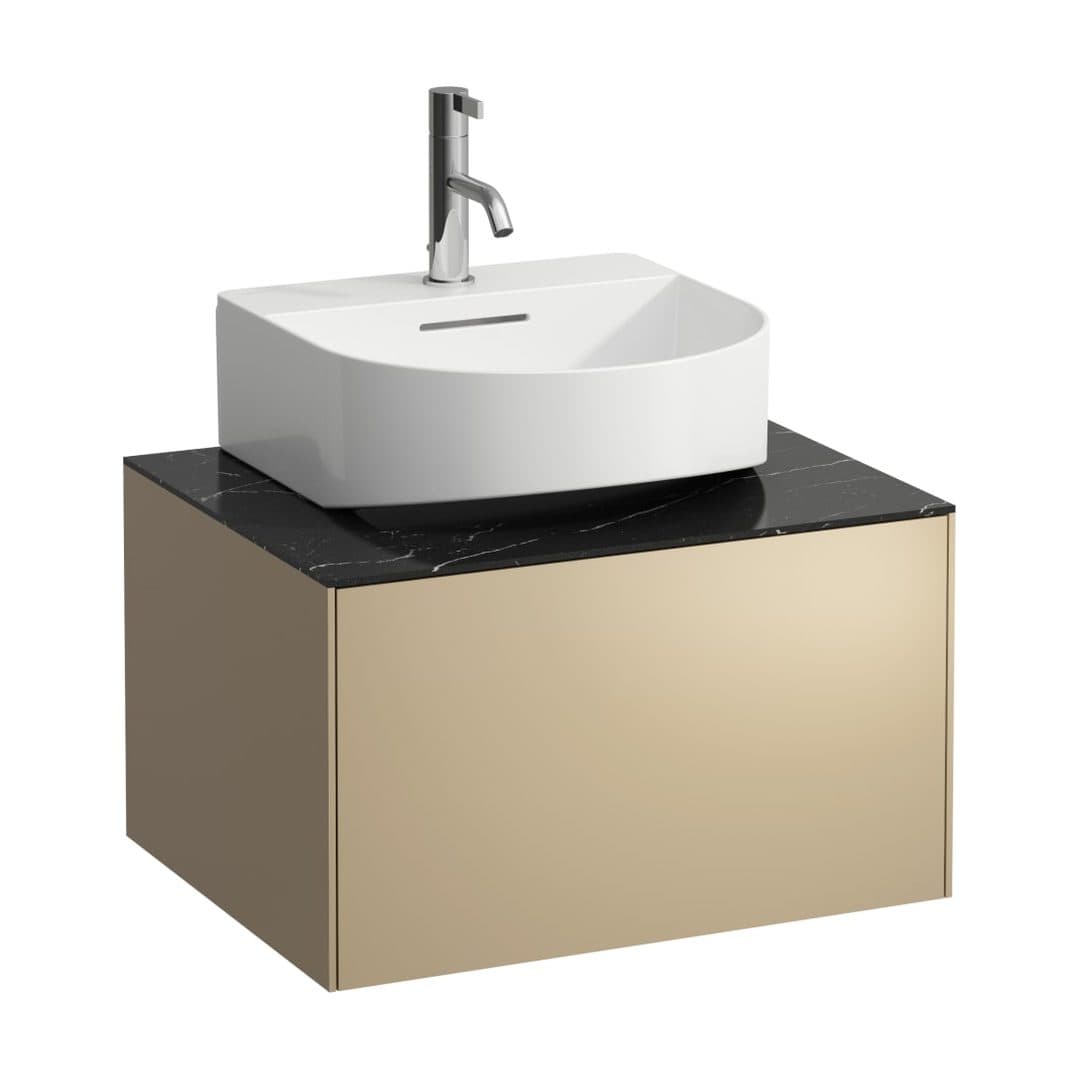 Laufen SONAR – Έπιπλο Νιπτήρα – 575 mm, 1 συρτάρι, κεντρικό άνοιγμα, για νιπτήρα H816341 – Gold & Nero Marquina (H4054310341401)