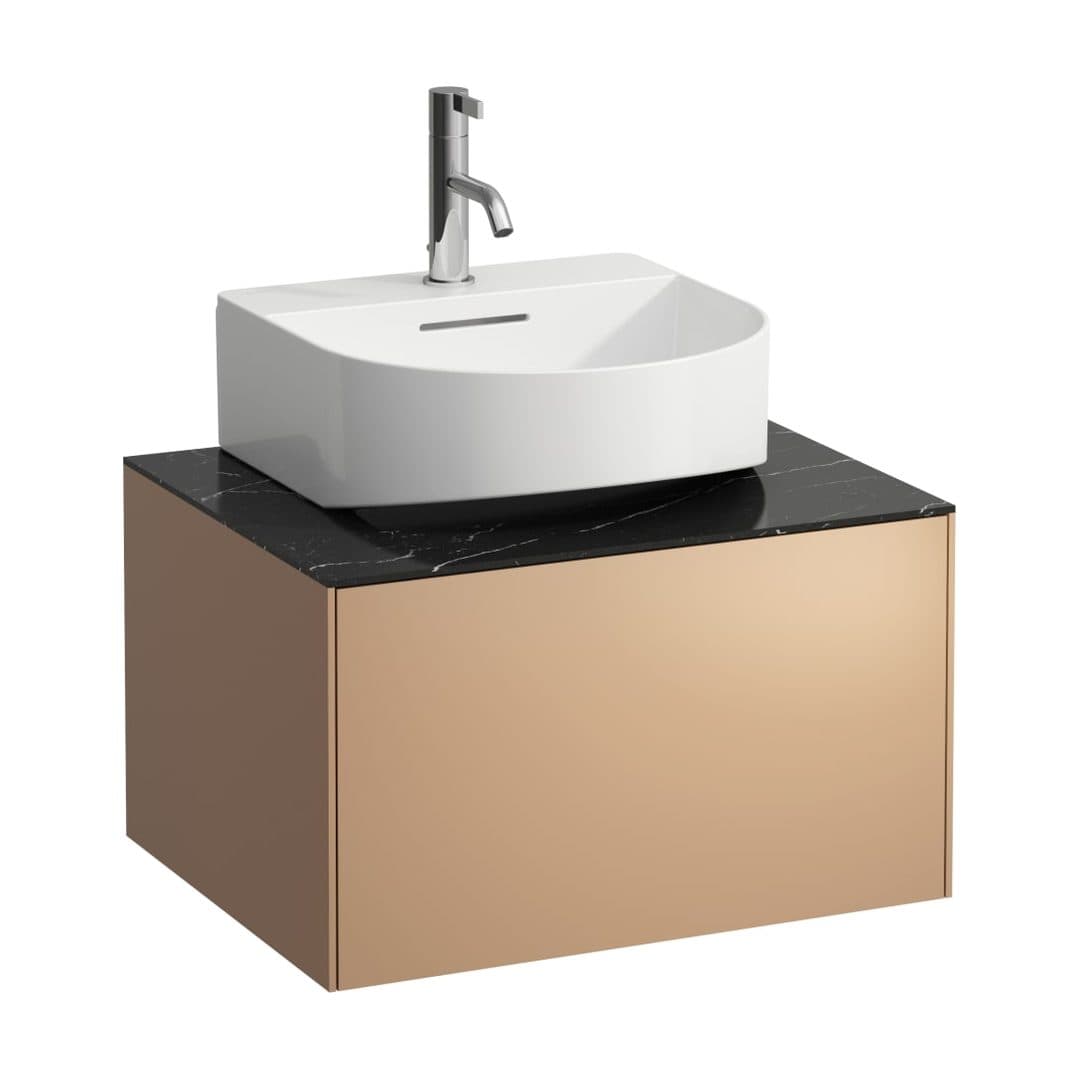 Laufen SONAR – Έπιπλο Νιπτήρα – 575 mm, 1 συρτάρι, κεντρικό άνοιγμα, για νιπτήρα H816341 – Copper & Nero Marquina (H4054310341411)