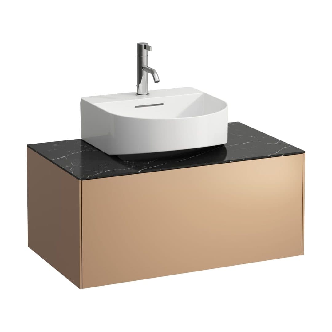 Laufen SONAR – Έπιπλο Νιπτήρα – 775 mm, 1 συρτάρι, κεντρικό άνοιγμα, για νιπτήρα H816341 – Copper & Nero Marquina (H4054410341411)