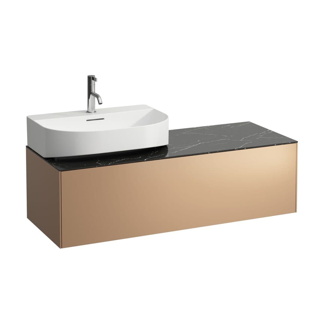 Laufen SONAR – Έπιπλο Νιπτήρα – 1175 mm, 1 συρτάρι, άνοιγμα αριστερά, για νιπτήρα H816341 – Copper & Nero Marquina (H4054520341411)
