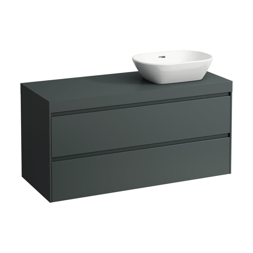 Laufen LANI – Έπιπλο Νιπτήρα – 1185 mm, 2 συρτάρια, πάγκος Traffic Grey, άνοιγμα δεξιά – Traffic Grey (H4055731122661)