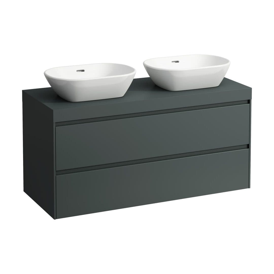 Laufen LANI – Έπιπλο Νιπτήρα – 1185 mm, 2 συρτάρια, πάγκος Traffic Grey, ανοίγματα αριστερά & δεξιά – Traffic Grey (H4055741122661)