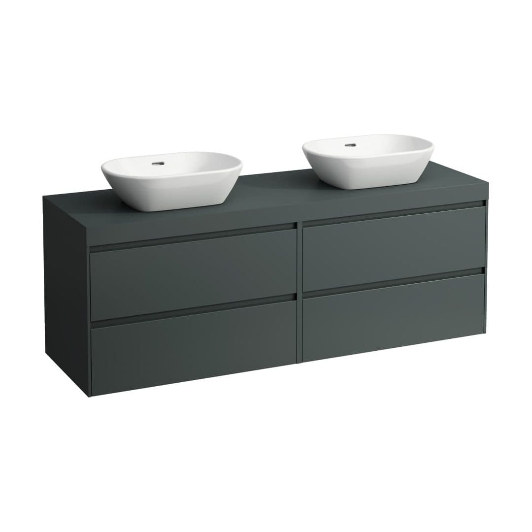 Laufen LANI – Έπιπλο Νιπτήρα – 1570 mm, 4 συρτάρια, πάγκος Traffic Grey, ανοίγματα αριστερά & δεξιά – Traffic Grey (H4055941122661)
