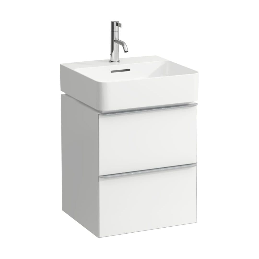 Laufen SPACE – Έπιπλο Νιπτήρα – 435 mm, 2 συρτάρια – Matt white, with handle aluminium (H4101021601001)