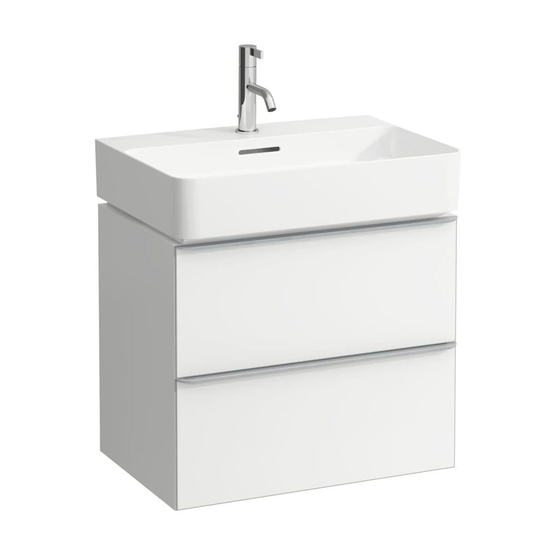 Laufen SPACE – Έπιπλο Νιπτήρα – 585 mm, 2 συρτάρια – Matt white, with handle aluminium (H4101421601001)