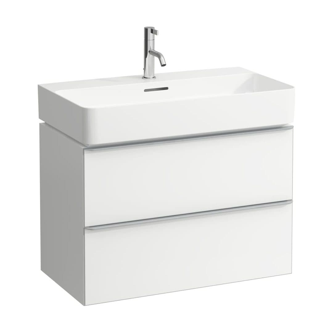 Laufen SPACE – Έπιπλο Νιπτήρα – 735 mm, 2 συρτάρια – Matt white, with handle aluminium (H4101821601001)