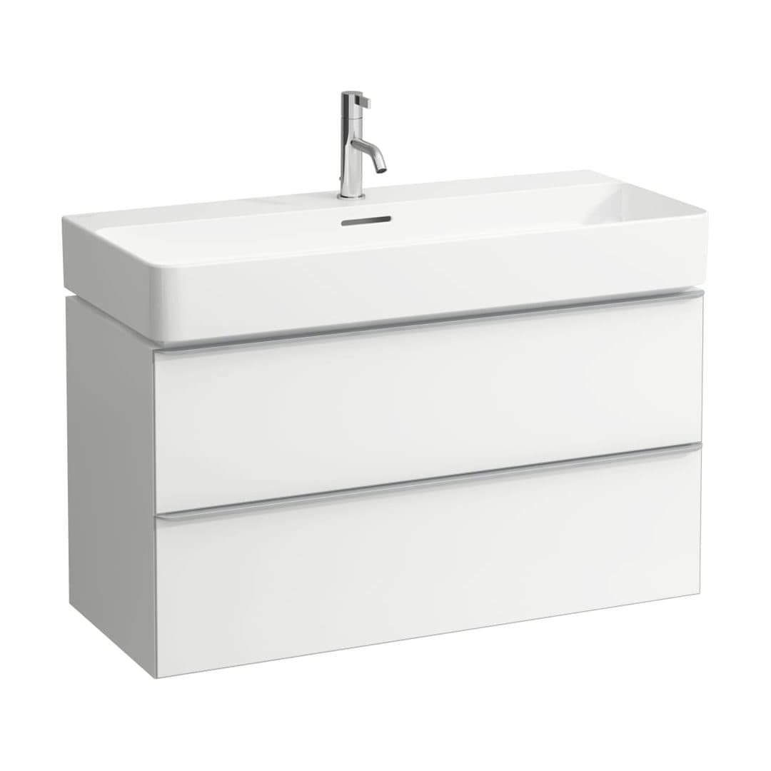 Laufen SPACE – Έπιπλο Νιπτήρα – 930 mm, 2 συρτάρια – Matt white, with handle aluminium (H4102021601001)