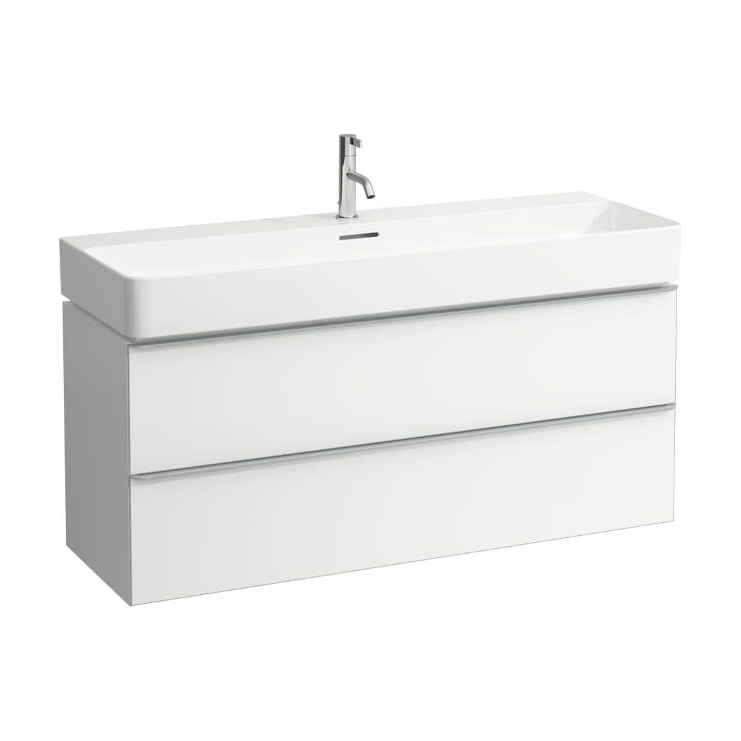 Laufen SPACE – Έπιπλο Νιπτήρα – 1185 mm, 2 συρτάρια – Matt white, with handle aluminium (H4102221601001)