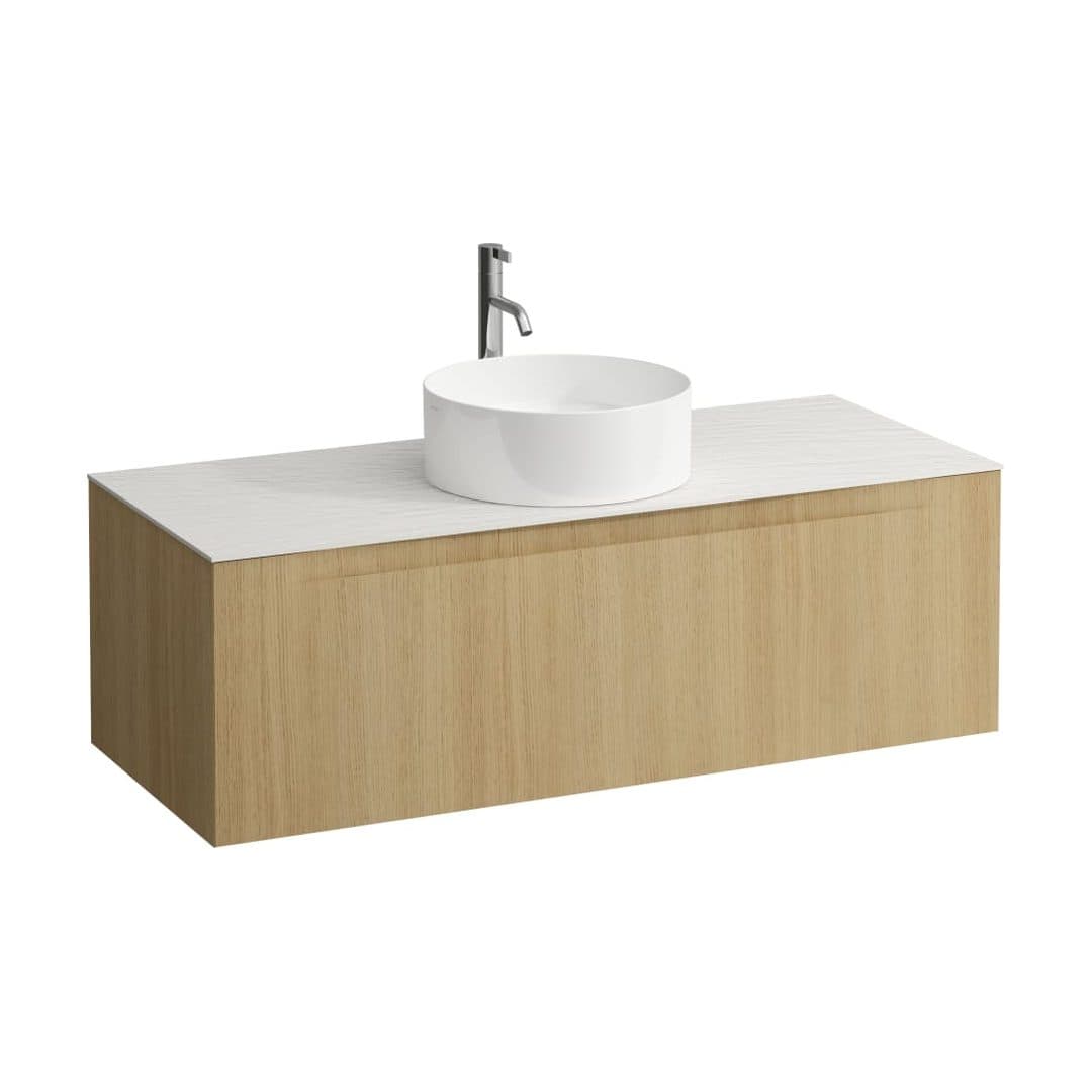 Laufen ARUN – Έπιπλο Νιπτήρα – 1205 mm, 1 συρτάρι, πάγκος Ardesia Bianca, κεντρικό άνοιγμα, με οπή μπαταρίας – Light oak (H4141251512501)