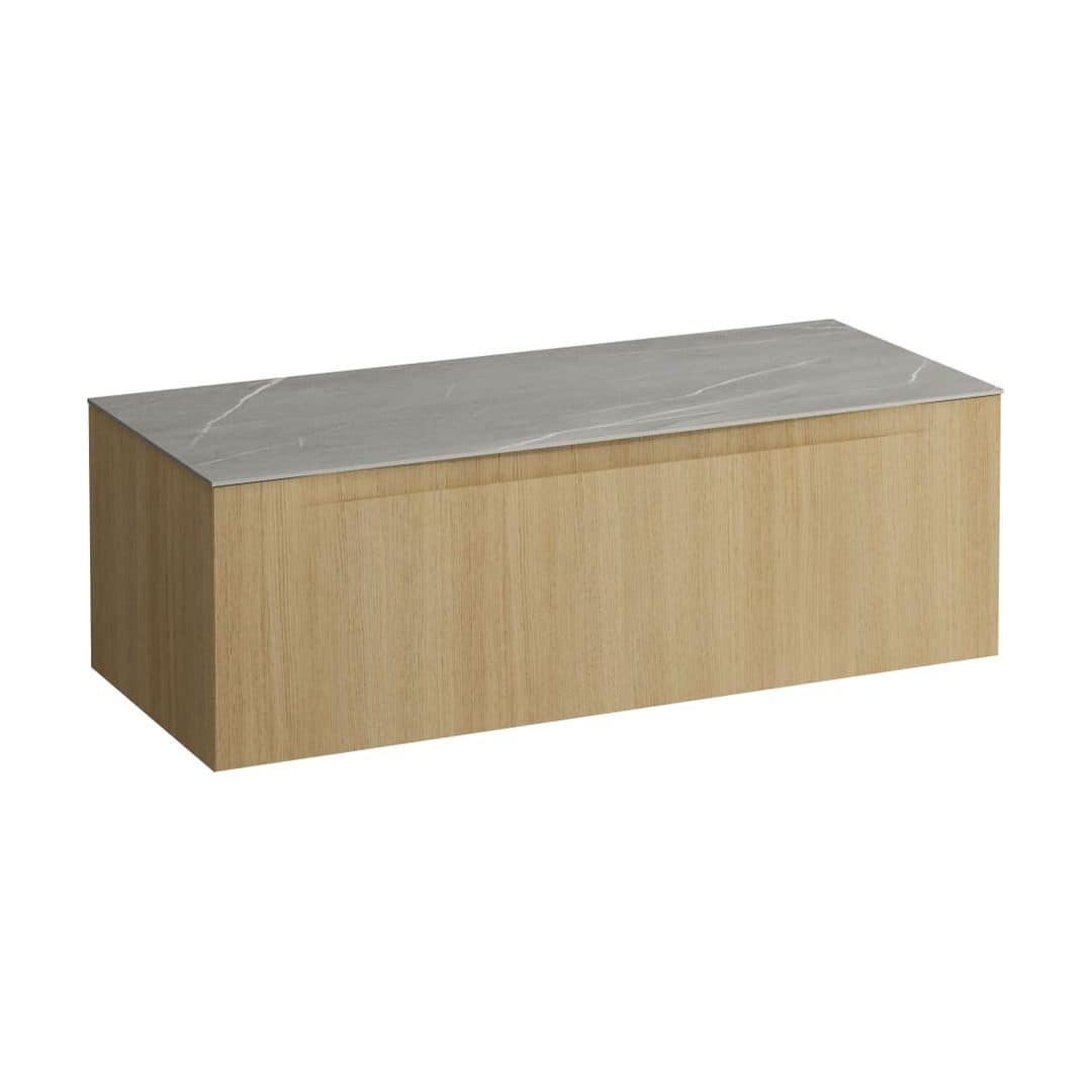 Laufen ARUN – Ντουλάπι Μπάνιου – 1205 mm, 1 συρτάρι, πάγκος Piasentina Grigio, χωρίς άνοιγμα – Light oak (H4161201512501)