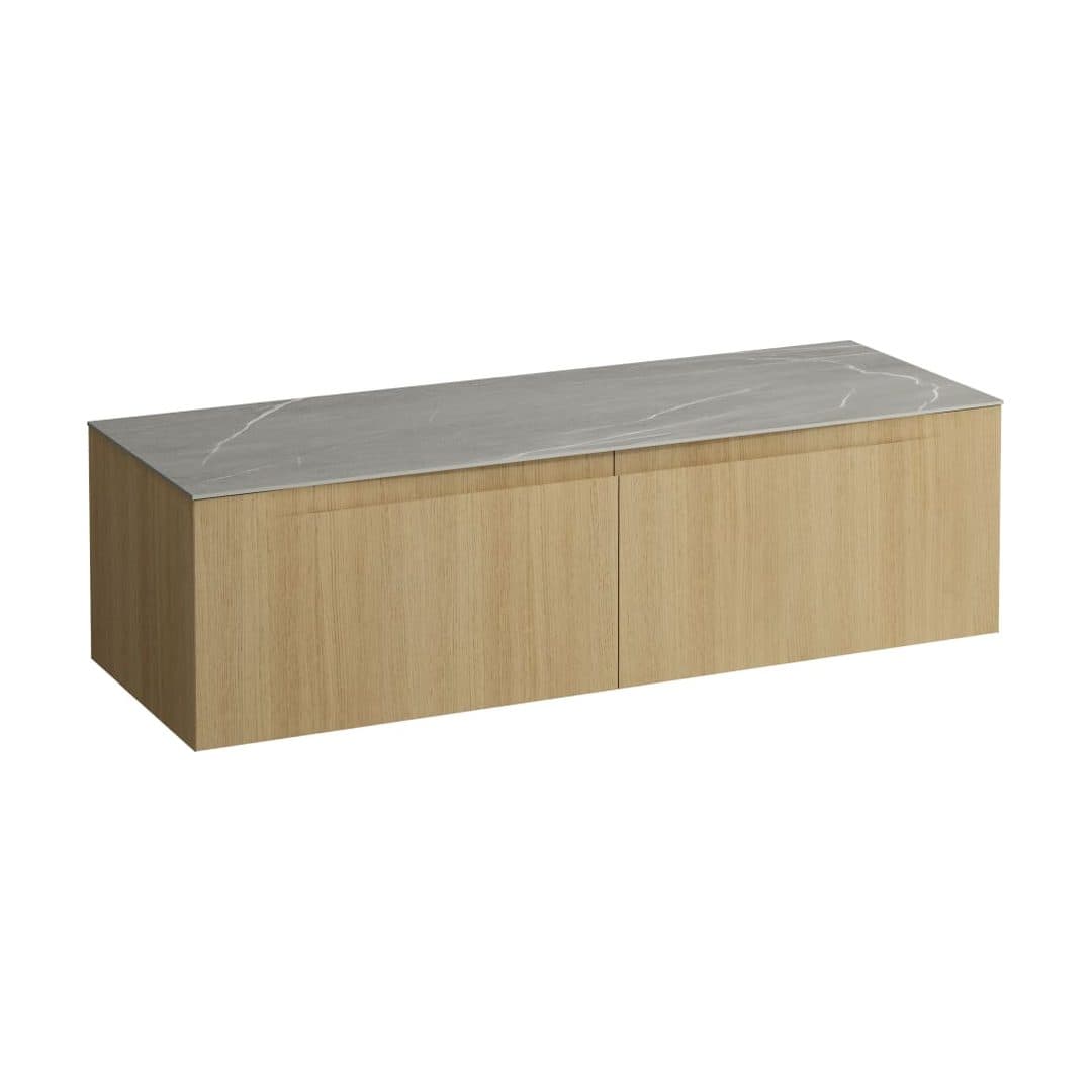 Laufen ARUN – Ντουλάπι Μπάνιου – 1405 mm, 1 συρτάρι, πάγκος Piasentina Grigio, χωρίς άνοιγμα – Light oak (H4161301512501)