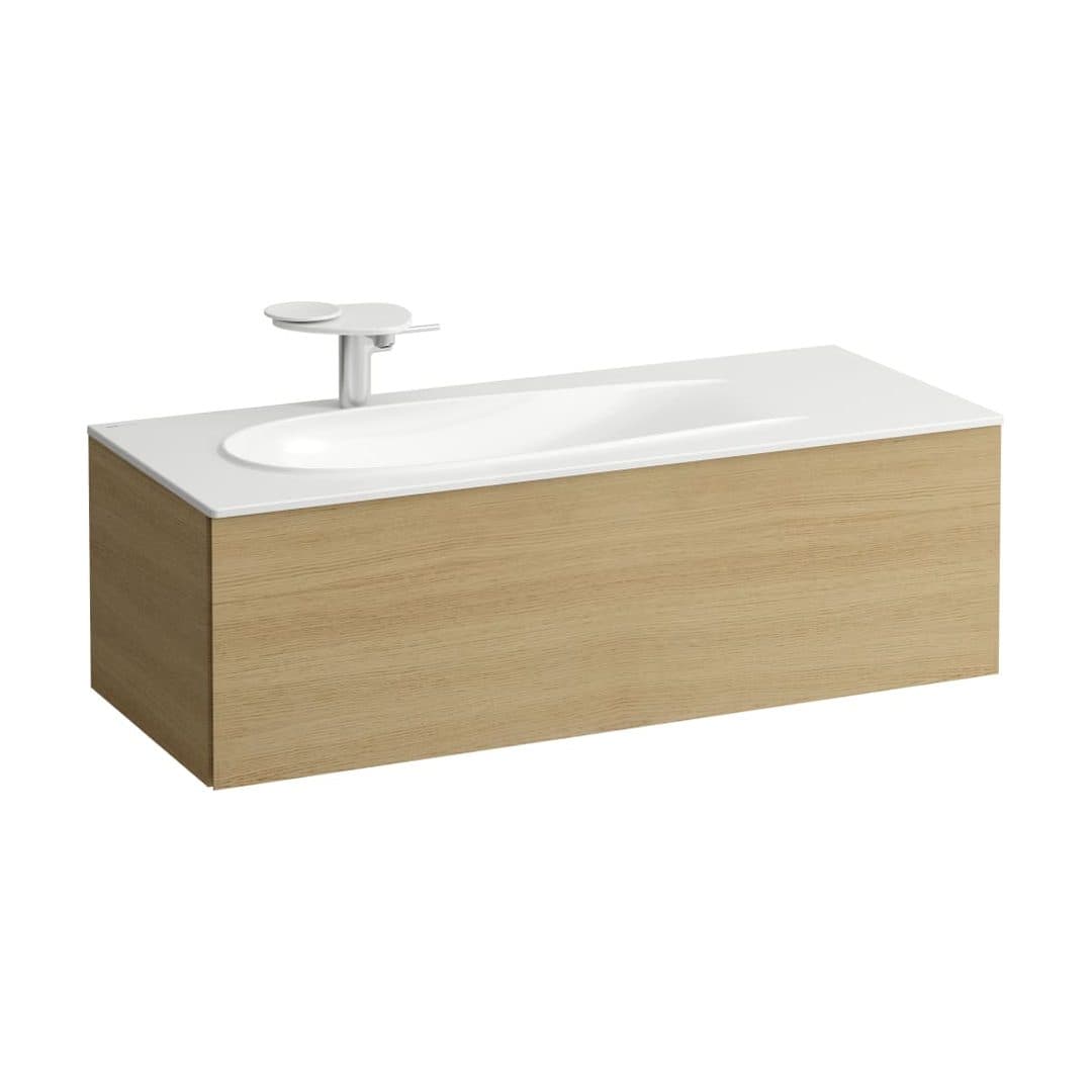 Laufen ILBAGNOALESSI – Έπιπλο Νιπτήρα – 1195 mm, 1 συρτάρι, εγκοπή σιφωνιού αριστερά – Light oak (H4304410972501)