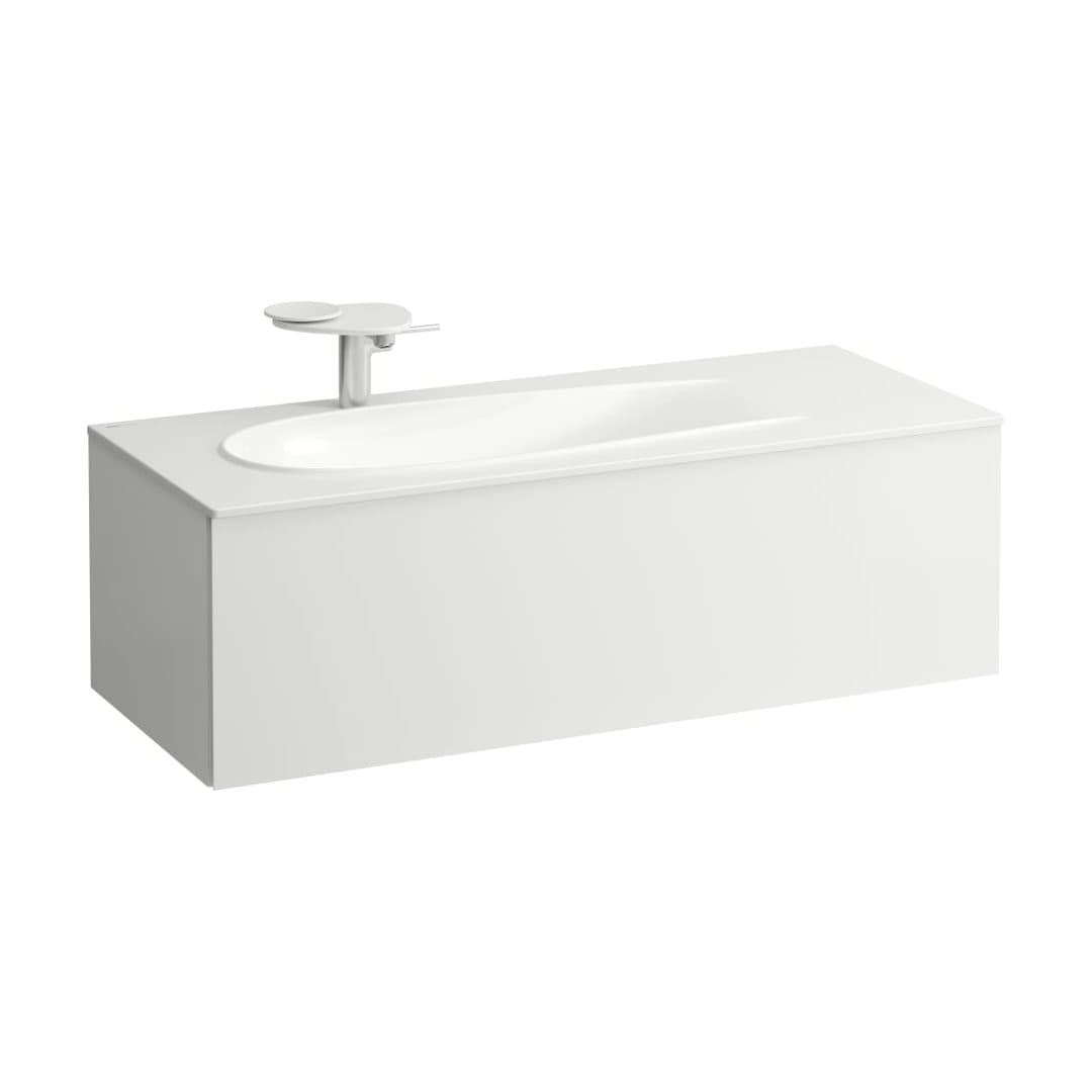 Laufen ILBAGNOALESSI – Έπιπλο Νιπτήρα – 1195 mm, 1 συρτάρι, εγκοπή σιφωνιού αριστερά – White Matt (H4304410972601)