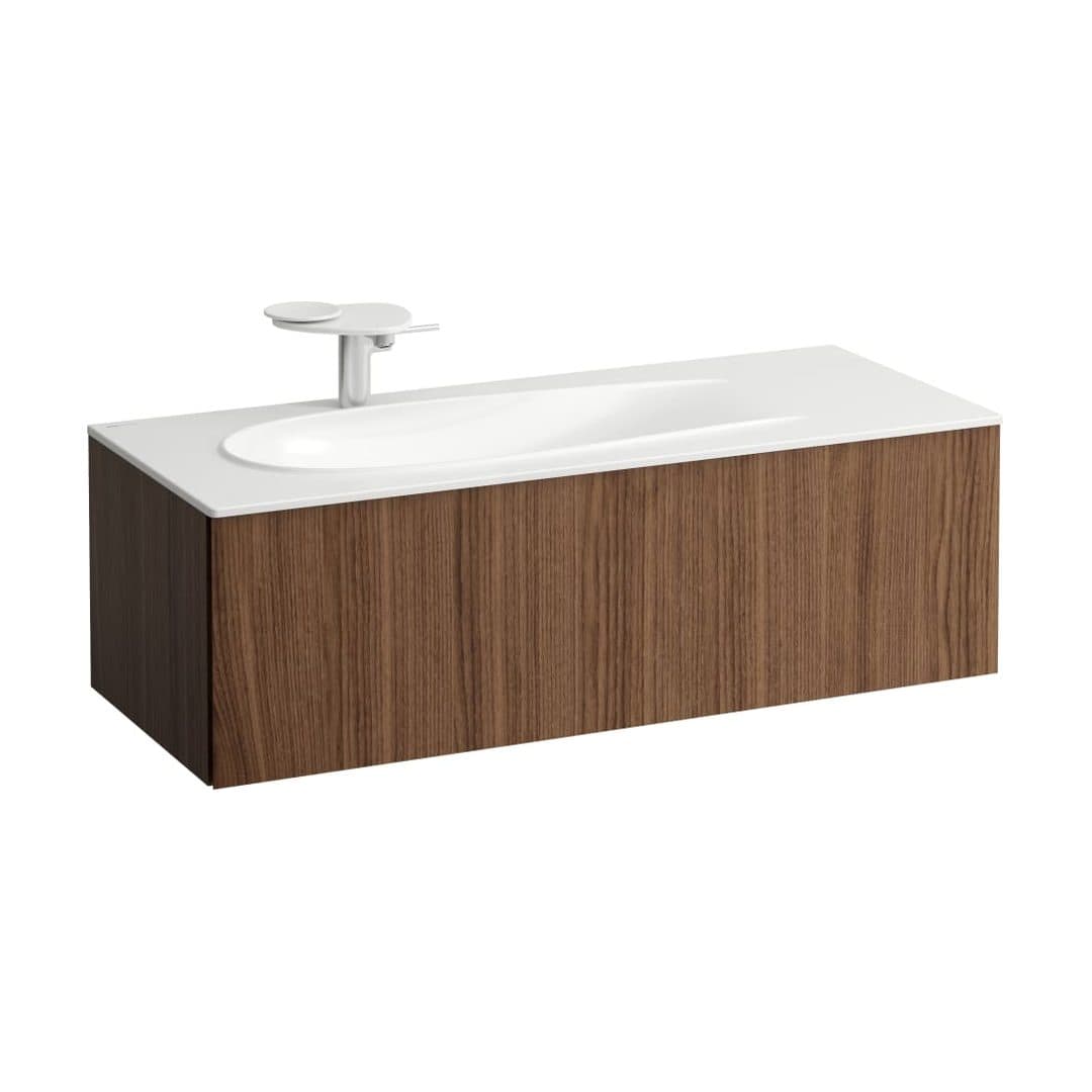 Laufen ILBAGNOALESSI – Έπιπλο Νιπτήρα – 1195 mm, 1 συρτάρι, εγκοπή σιφωνιού αριστερά – Noce canaletto - Real wood veneer (H4304410976301)