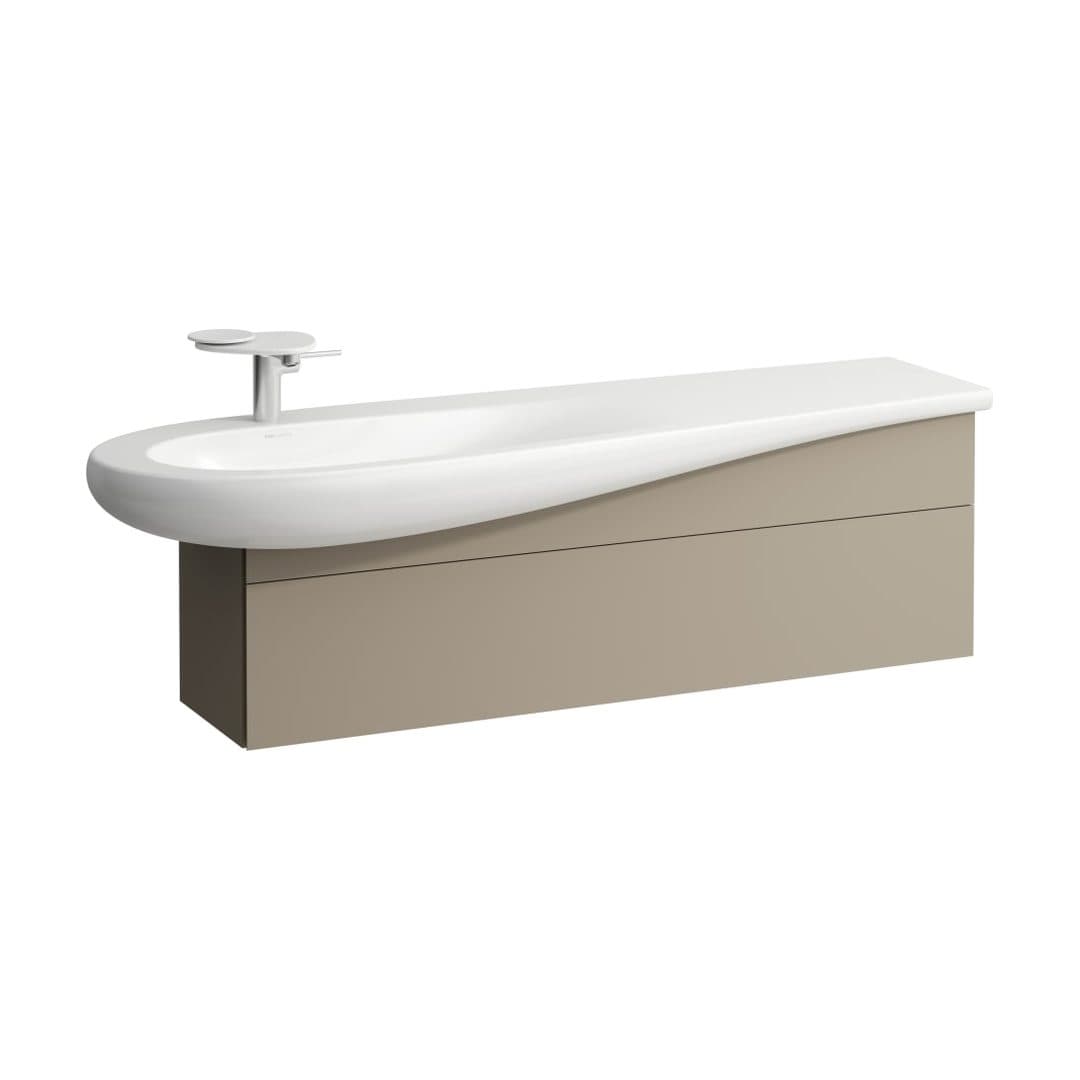 Laufen ILBAGNOALESSI – Έπιπλο Νιπτήρα – 1350 mm, 1 συρτάρι, εγκοπή σιφωνιού αριστερά – Pearl Beige (H4304510972701)