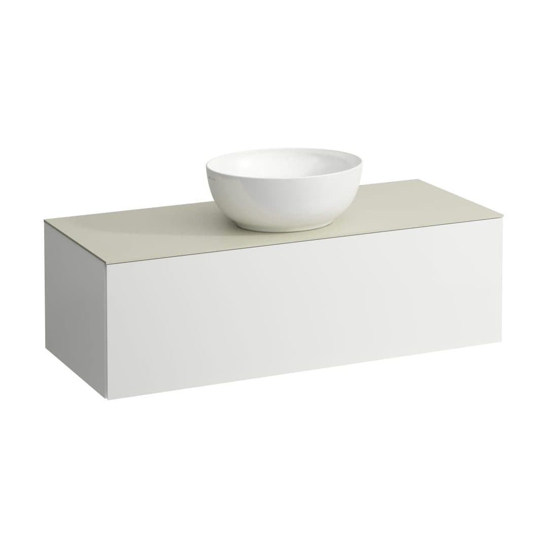 Laufen ILBAGNOALESSI – Έπιπλο Νιπτήρα – 1200 mm, 1 συρτάρι, πάγκος Calce Avorio, κεντρικό άνοιγμα – White Matt (H4313110972601)