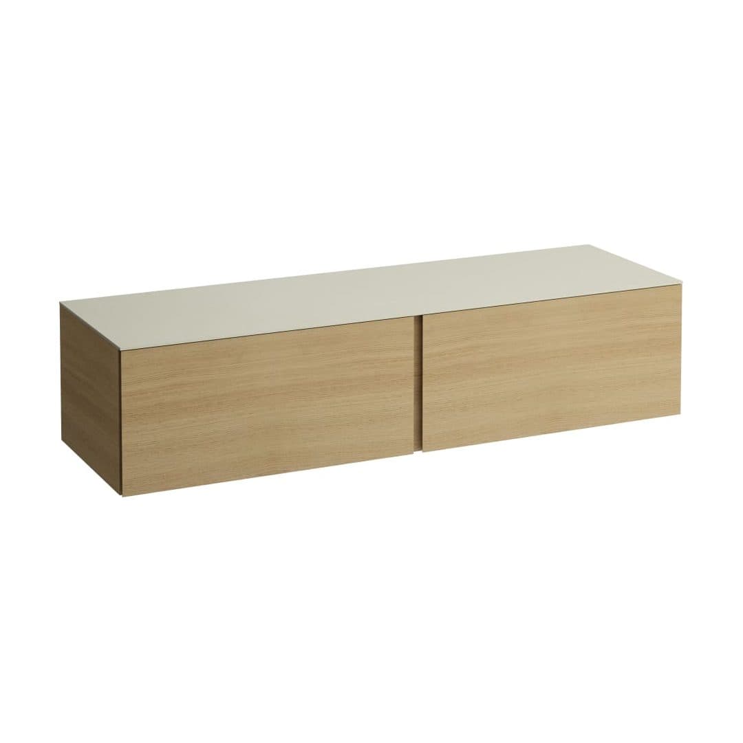 Laufen ILBAGNOALESSI – Ντουλάπι Μπάνιου – 1600 mm, 2 συρτάρια, πάγκος Calce Avorio, χωρίς άνοιγμα – Light oak (H4313300972501)