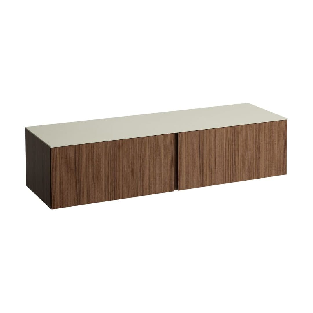 Laufen ILBAGNOALESSI – Ντουλάπι Μπάνιου – 1600 mm, 2 συρτάρια, πάγκος Calce Avorio, χωρίς άνοιγμα – Noce canaletto - Real wood veneer (H4313300976301)