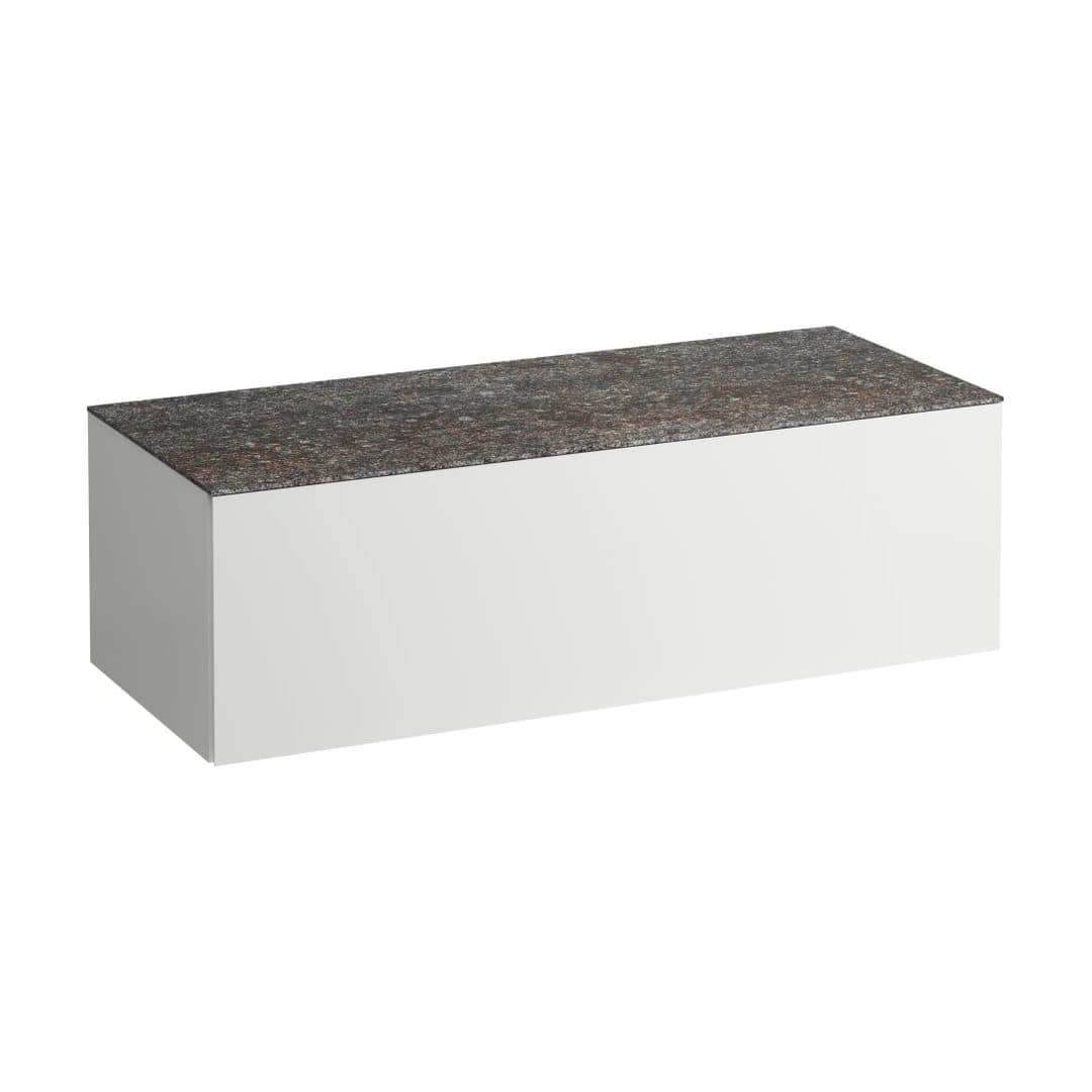 Laufen ILBAGNOALESSI – Ντουλάπι Μπάνιου – 1200 mm, 1 συρτάρι, πάγκος Marrone Naturale, χωρίς άνοιγμα – White Matt (H4323000972601)