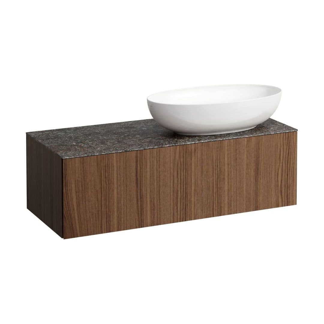 Laufen ILBAGNOALESSI – Έπιπλο Νιπτήρα – 1200 mm, 1 συρτάρι, πάγκος Marrone Naturale, άνοιγμα δεξιά, για νιπτήρα H818975/6 – Noce canaletto - Real wood veneer (H4323130976301)