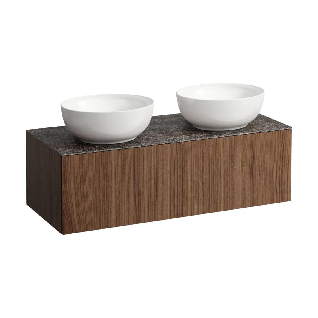Laufen ILBAGNOALESSI – Έπιπλο Νιπτήρα – 1200 mm, 1 συρτάρι, πάγκος Marrone Naturale, ανοίγματα αριστερά & δεξιά – Noce canaletto - Real wood veneer (H4323140976301)