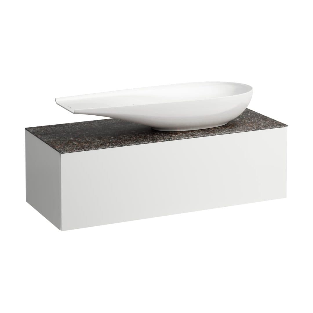 Laufen ILBAGNOALESSI – Έπιπλο Νιπτήρα – 1200 mm, 1 συρτάρι, πάγκος Marrone Naturale, άνοιγμα δεξιά – White Matt (H4323230972601)