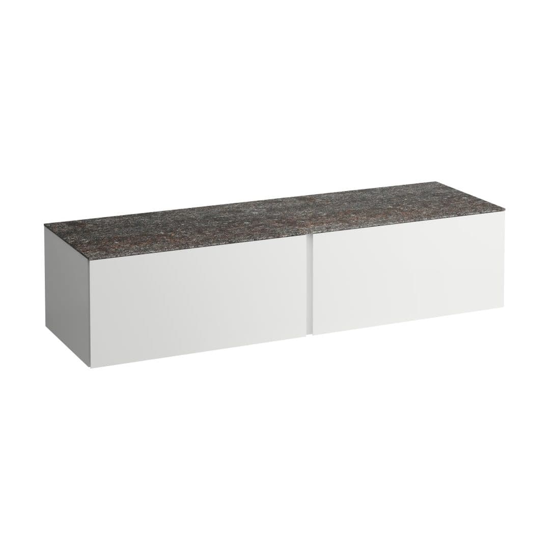 Laufen ILBAGNOALESSI – Ντουλάπι Μπάνιου – 1600 mm, 2 συρτάρια, πάγκος Marrone Naturale, χωρίς άνοιγμα – White Matt (H4323300972601)