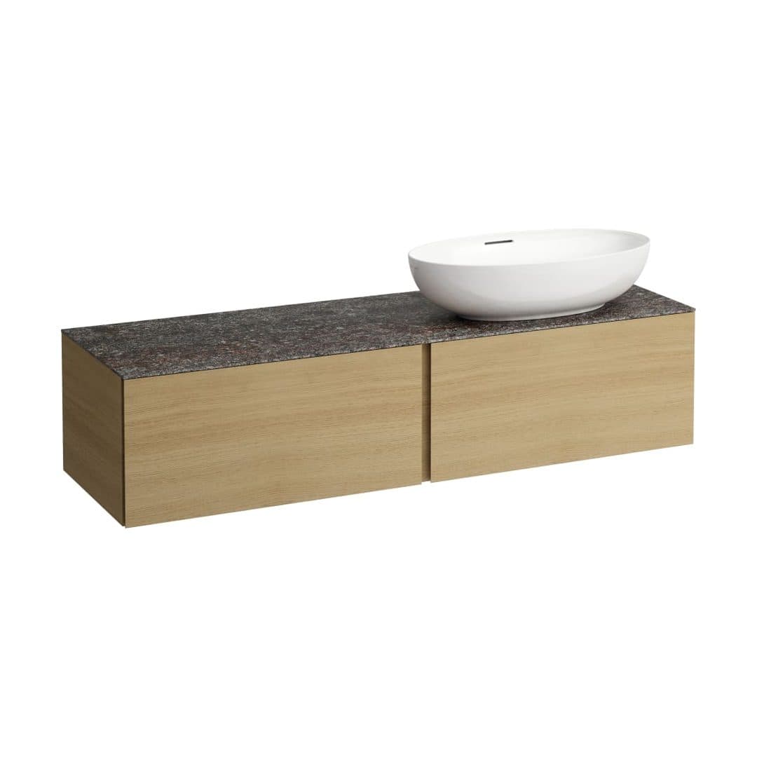 Laufen ILBAGNOALESSI – Έπιπλο Νιπτήρα – 1600 mm, 2 συρτάρια, πάγκος Marrone Naturale, άνοιγμα δεξιά – Light oak (H4323530972501)