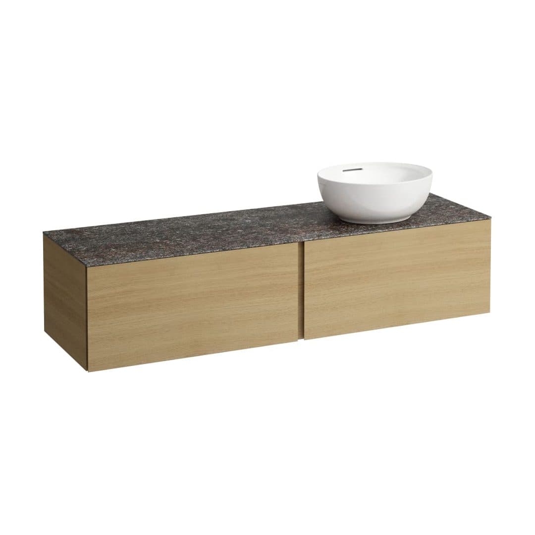 Laufen ILBAGNOALESSI – Έπιπλο Νιπτήρα – 1600 mm, 2 συρτάρια, πάγκος Marrone Naturale, άνοιγμα δεξιά, με οπή μπαταρίας – Light oak (H4323560972501)