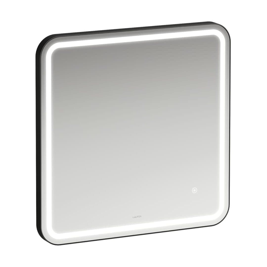 Laufen BASE 2.0 – Καθρέπτης Μπάνιου – 600 mm, τετράγωνος, LED, αισθητήρας αφής, μαύρο πλαίσιο αλουμινίου – Black Matt (H4443801084501)