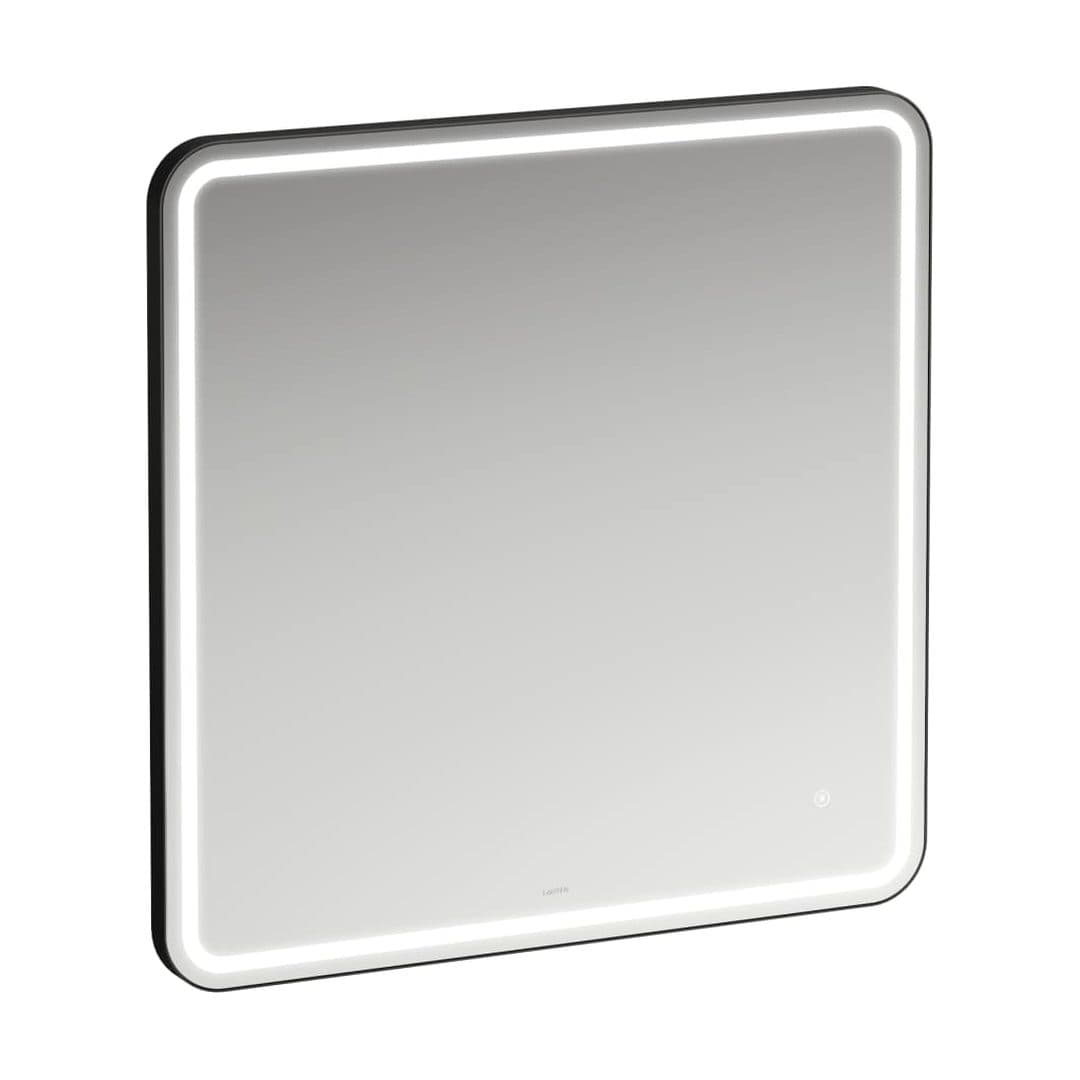 Laufen BASE 2.0 – Καθρέπτης Μπάνιου – 800 mm, τετράγωνος, LED, αισθητήρας αφής, μαύρο πλαίσιο αλουμινίου – Black Matt (H4443811084501)