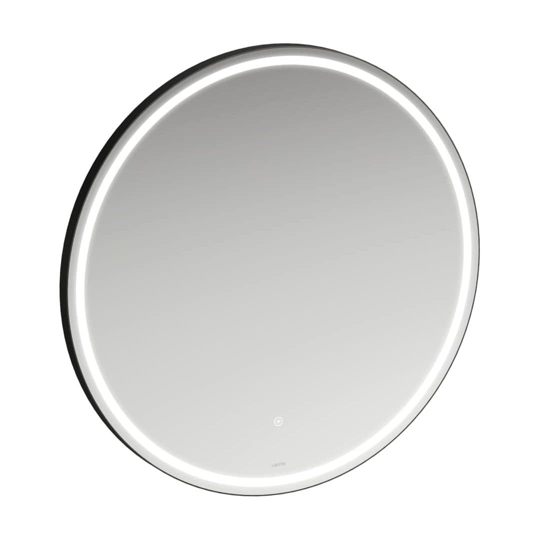 Laufen BASE 2.0 – Καθρέπτης Μπάνιου – 800 mm, στρογγυλός, LED, αισθητήρας αφής, μαύρο πλαίσιο αλουμινίου – Black Matt (H4443911084501)