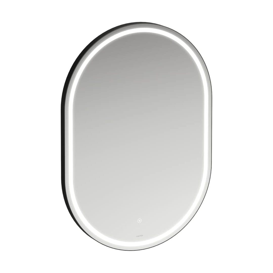 Laufen BASE 2.0 – Καθρέπτης Μπάνιου – 600 mm, κάψουλα, LED, αισθητήρας αφής, μαύρο πλαίσιο αλουμινίου – Black Matt (H4443951084501)