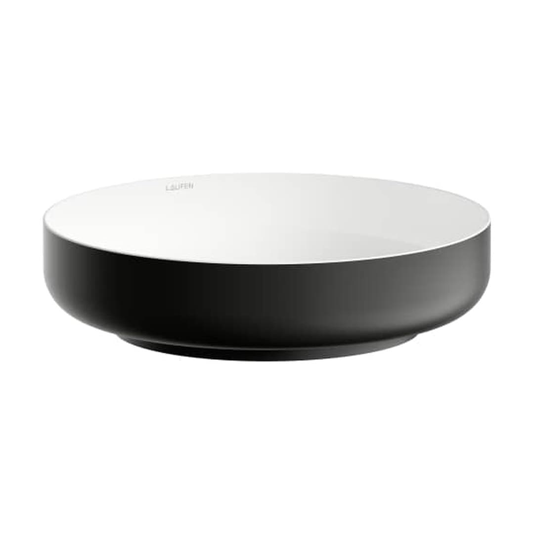 Laufen SONDO – Νιπτήρας Επικαθήμενος – 400×400 mm – Bicolor, Matt Black/Glossy White (H512SO4B991121)