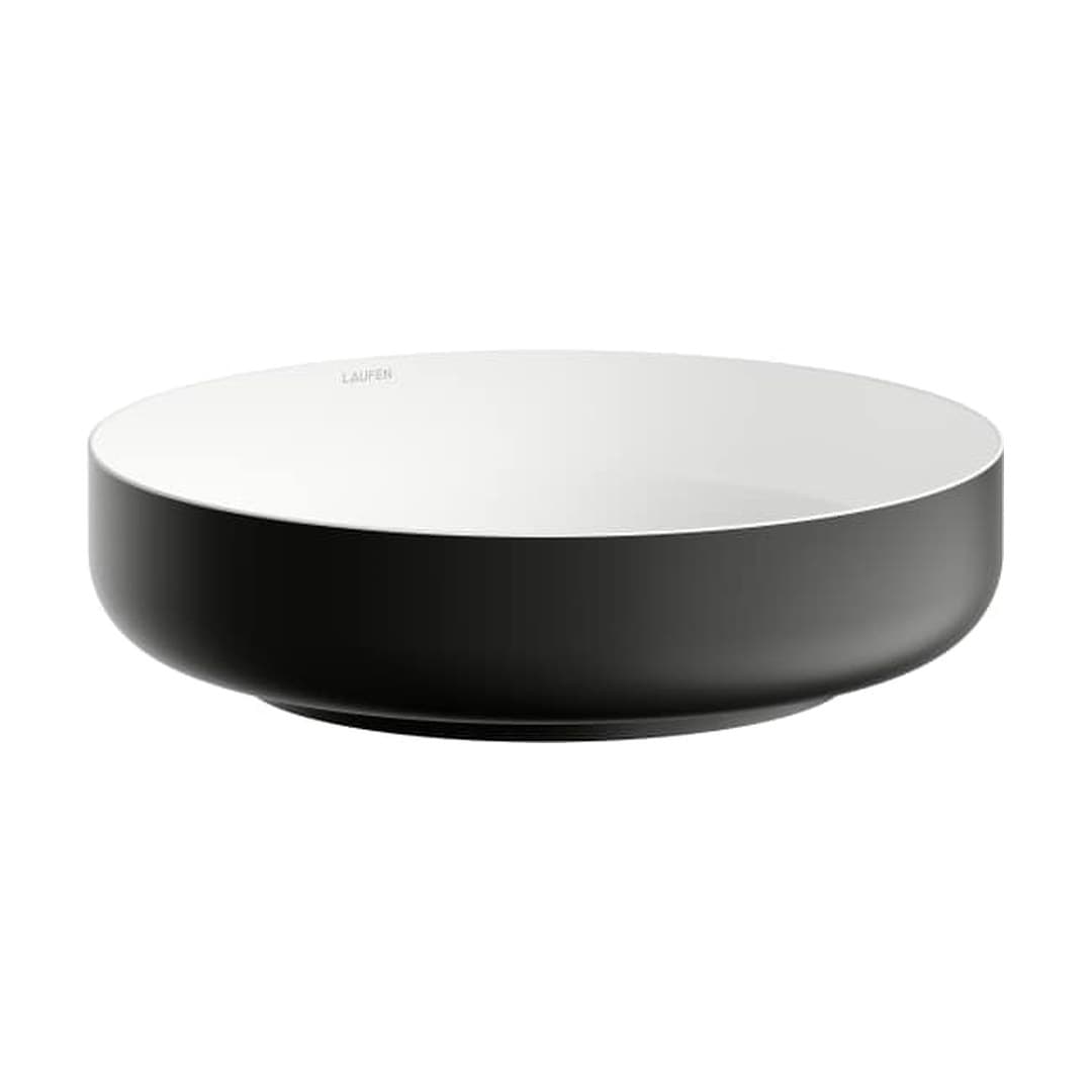 Laufen SONDO – Νιπτήρας Επικαθήμενος – 450×450 mm – Bicolor, Matt Black/Glossy White (H512SO5B991121)
