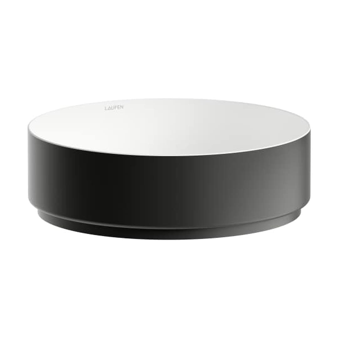 Laufen UNISONO – Νιπτήρας Επικαθήμενος – 375×375 mm – Bicolor, Matt Black/Glossy White (H512UO3B991121)