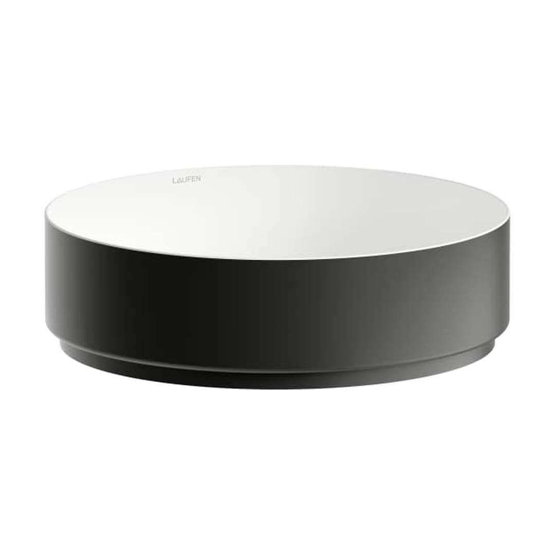 Laufen UNISONO – Νιπτήρας Επικαθήμενος – 400×400 mm – Bicolor, Matt Black/Glossy White (H512UO4B991121)