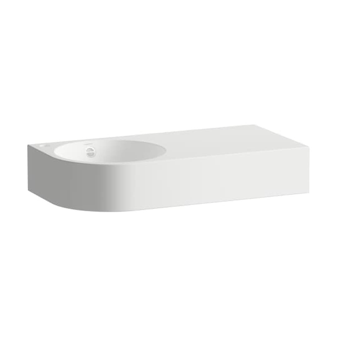 Laufen FORM – Νιπτήρας Κρεμαστός – 800×400 mm, 1 οπή αριστερά, με υπερχείλιση, ράφι δεξιά – White antibacterial (H515FM43991041)