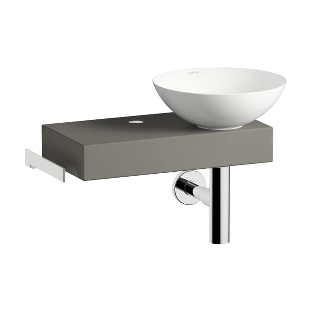 Laufen PICCOLO NOVO – Νιπτήρας Κρεμαστός – ράφι αριστερά – Gravel Matt (H561PN37071111)