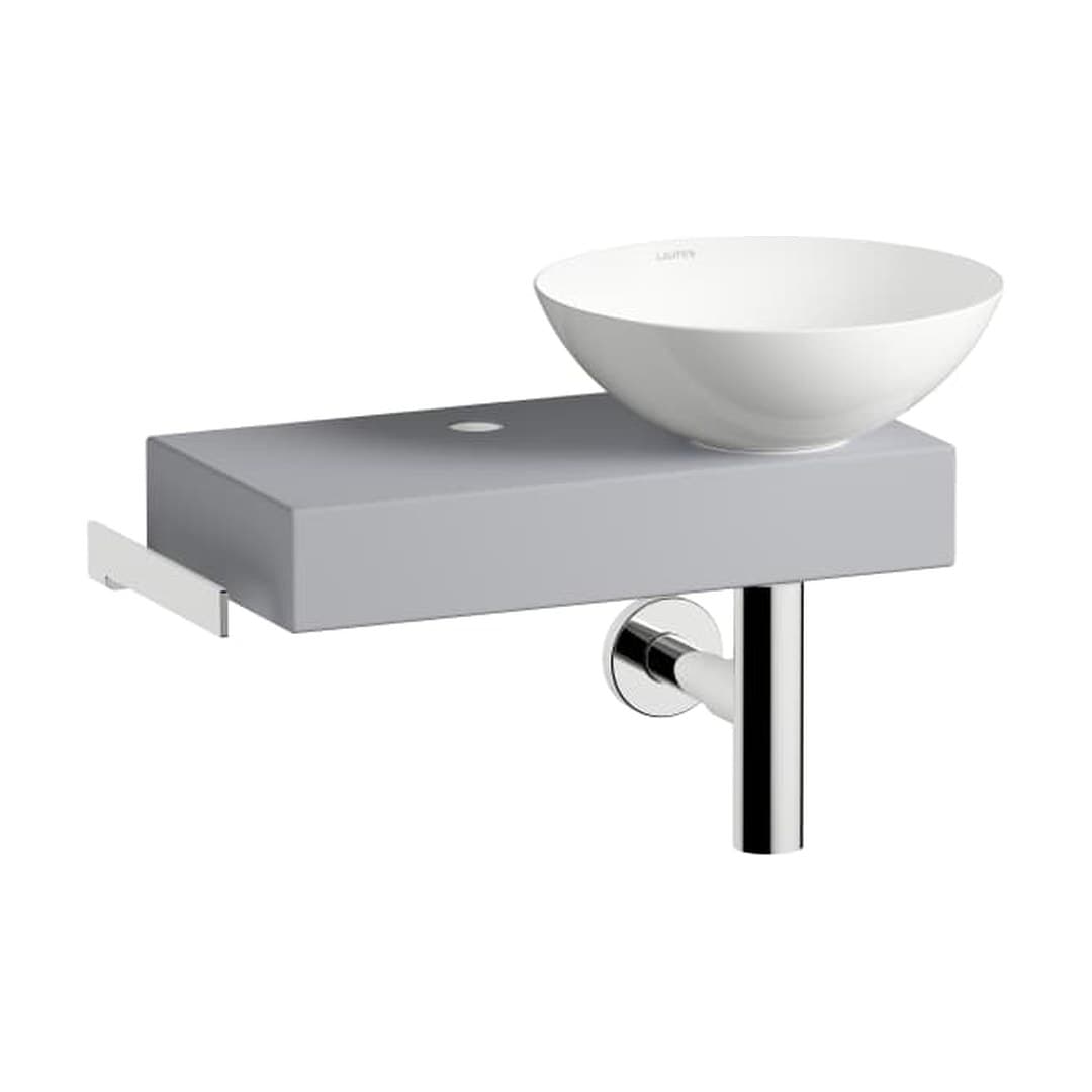 Laufen PICCOLO NOVO – Νιπτήρας Κρεμαστός – ράφι αριστερά – Nordic Matt (H561PN37101111)